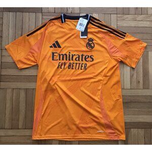 Size Large Mens Adidas Real Madrid Away 2024/2025 Soccer Jersey Orange IU5013